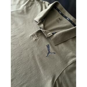 PUMA Olive Green/Black Cotton Knit Polo Mens sz XXL